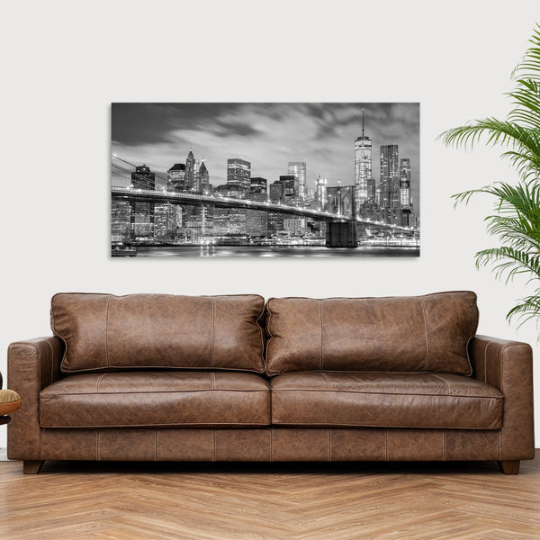 Quadro Stampa su Tela con Telaio in Legno paesaggio new york