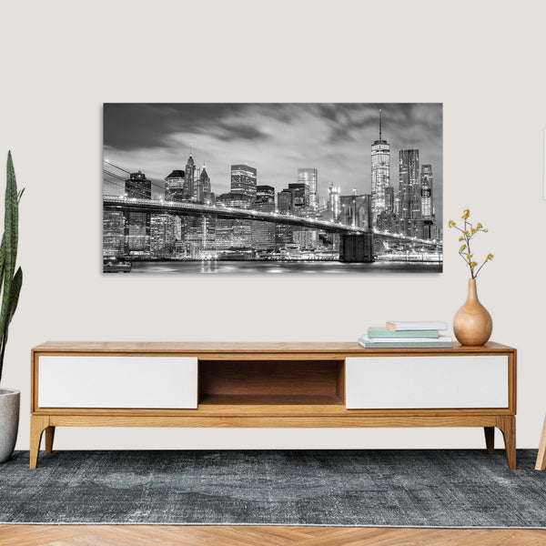 Quadro Stampa su Tela con Telaio in Legno paesaggio new york