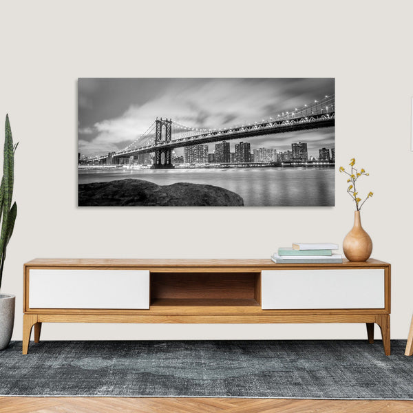 Quadro Stampa su Tela con Telaio in Legno paesaggio new york