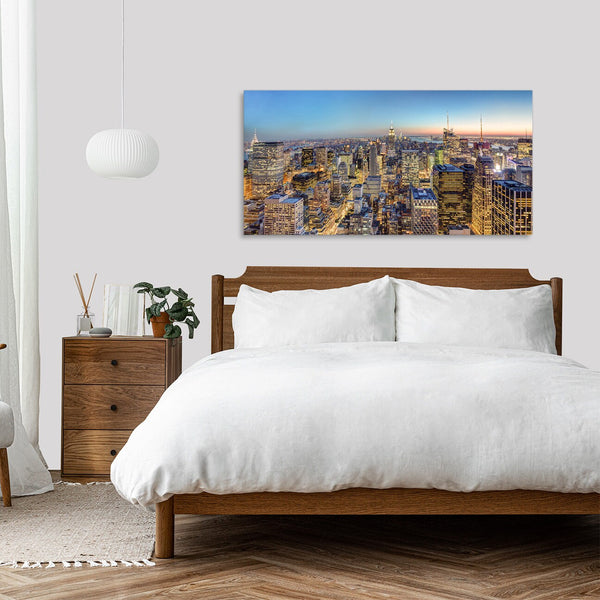 Quadro Stampa su Tela con Telaio in Legno paesaggio new york