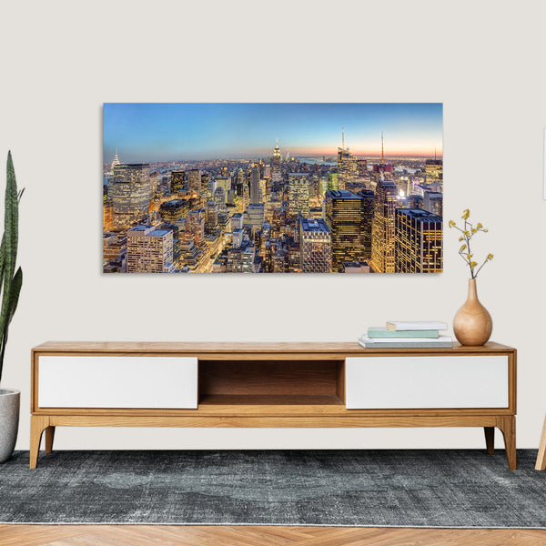 Quadro Stampa su Tela con Telaio in Legno paesaggio new york
