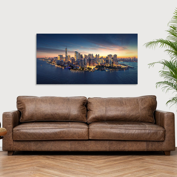 Quadro Stampa su Tela con Telaio in Legno paesaggio new york
