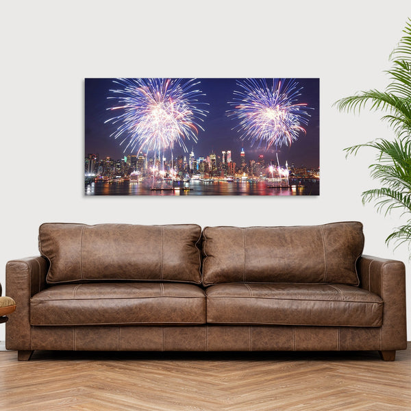 Quadro Stampa su Tela con Telaio in Legno paesaggio new york