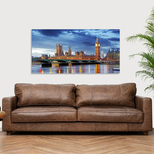 Quadro Stampa su Tela con Telaio in Legno paesaggio londra