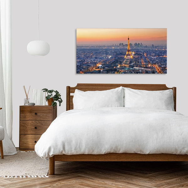 Quadro Stampa su Tela con Telaio in Legno paesaggio parigi