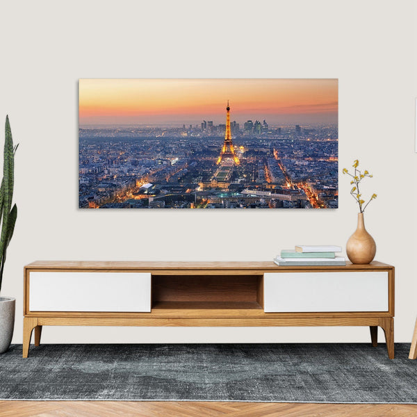 Quadro Stampa su Tela con Telaio in Legno paesaggio parigi
