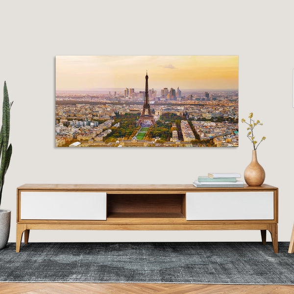 Quadro Stampa su Tela con Telaio in Legno paesaggio parigi