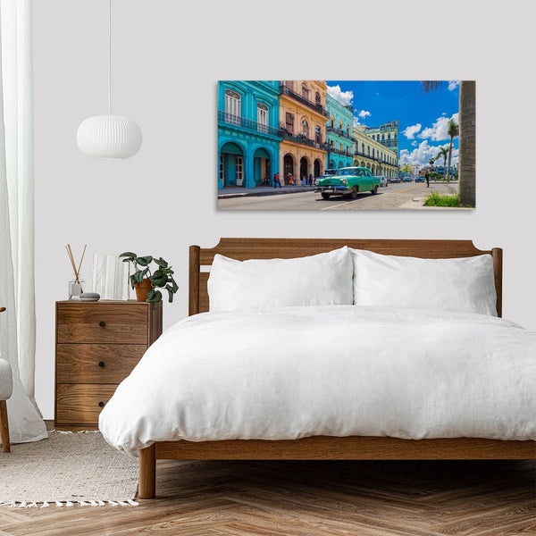 Quadro Stampa su Tela con Telaio in Legno paesaggio l'avana