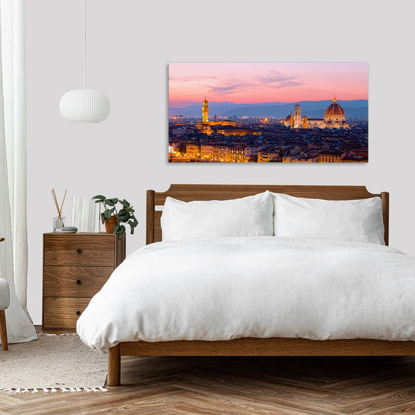 Quadro Stampa su Tela con Telaio in Legno paesaggio firenze