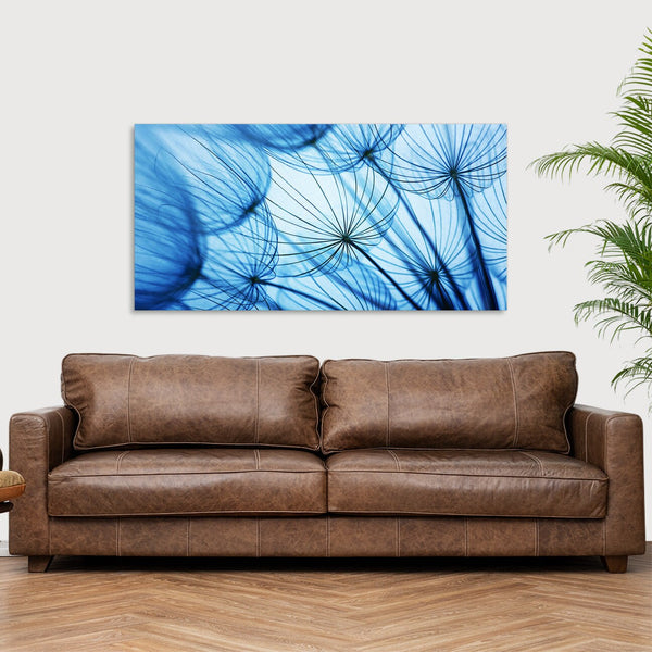 Quadro Stampa su Tela con Telaio in Legno paesaggio fiori