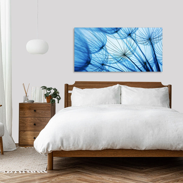 Quadro Stampa su Tela con Telaio in Legno paesaggio fiori