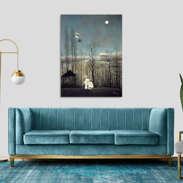 Quadro Stampa su Tela con Telaio in Legno Henri Rousseau - Carnival Evening (1886)