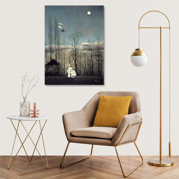 Quadro Stampa su Tela con Telaio in Legno Henri Rousseau - Carnival Evening (1886)