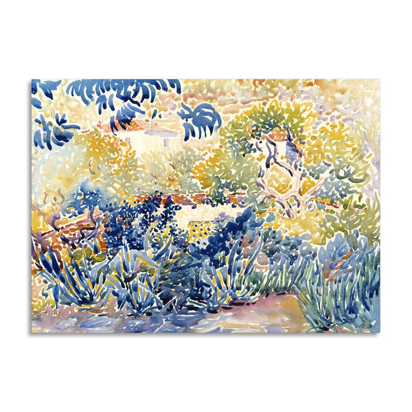 Quadro Stampa su Tela con Telaio in Legno Henri-Edmond Cross - The Artist’s Garden at Saint-Clair