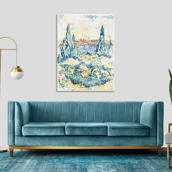 Quadro Stampa su Tela con Telaio in Legno Henri-Edmond Cross - Antibes