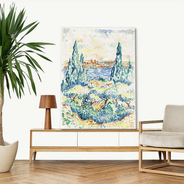 Quadro Stampa su Tela con Telaio in Legno Henri-Edmond Cross - Antibes