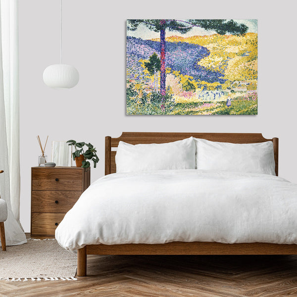 Quadro Stampa su Tela con Telaio in Legno Henri-Edmond Cross - Valley with Fir