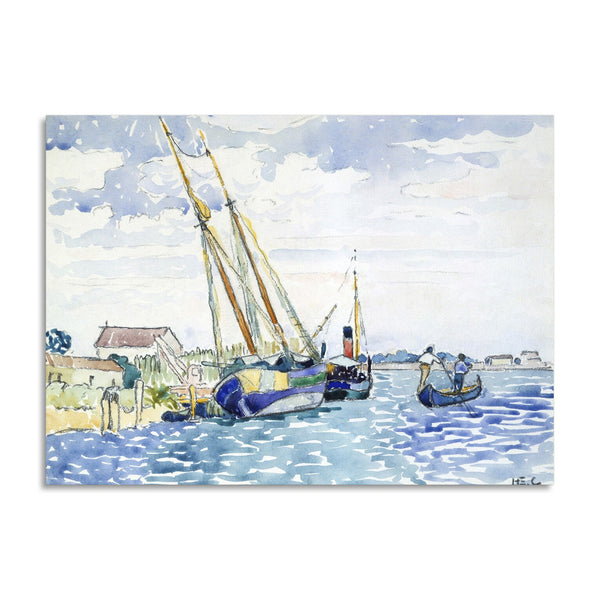 Quadro Stampa su Tela con Telaio in Legno Henri-Edmond Cross - Marine Scene