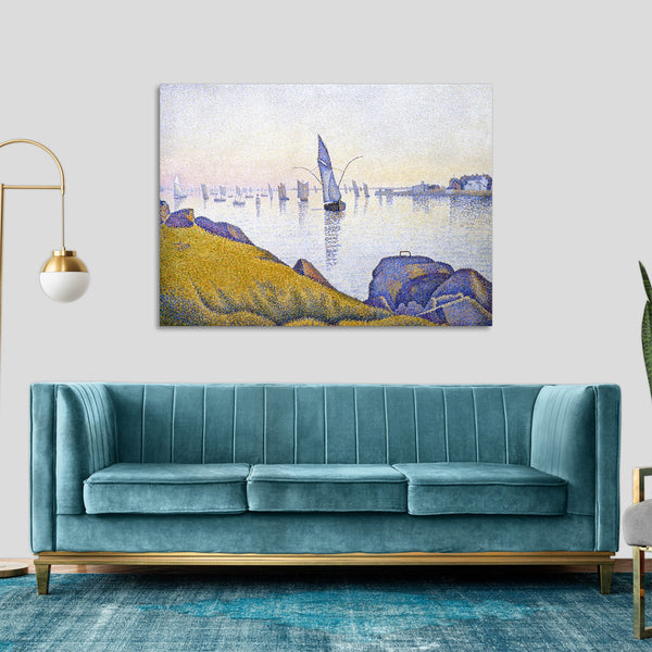 Quadro Stampa su Tela con Telaio in Legno Paul Signac - Evening Calm