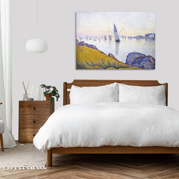 Quadro Stampa su Tela con Telaio in Legno Paul Signac - Evening Calm