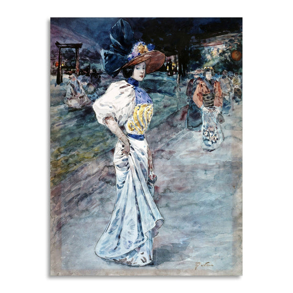 Quadro Stampa su Tela con Telaio in Legno Henry Somm - Elegant in a Japanese garden