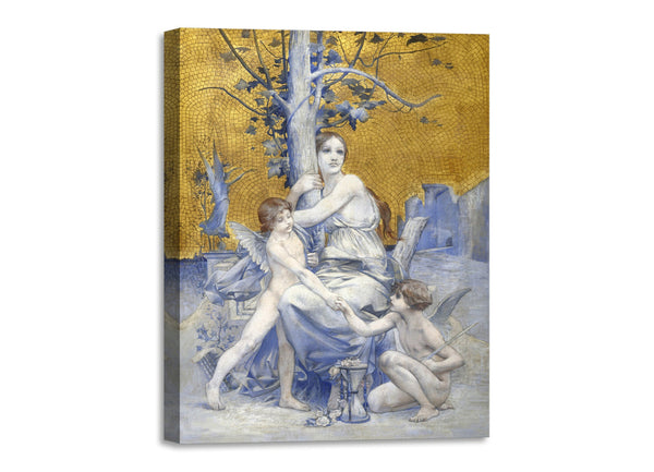 Quadro Stampa su Tela con Telaio in Legno Luc Olivier Merson - Allegory of Time