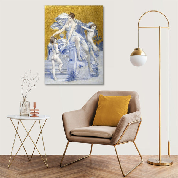 Quadro Stampa su Tela con Telaio in Legno Luc Olivier Merson - Allegory of Fortune