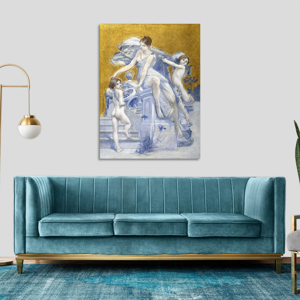 Quadro Stampa su Tela con Telaio in Legno Luc Olivier Merson - Allegory of Fortune