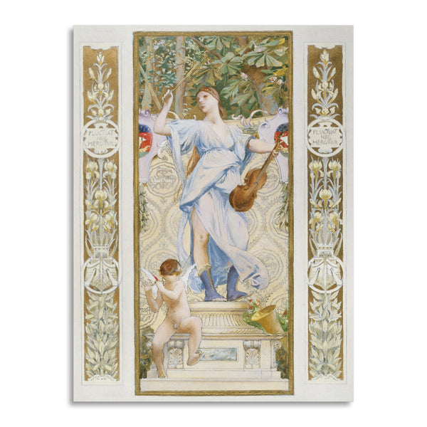 Quadro Stampa su Tela con Telaio in Legno Luc Olivier Merson - La Musique