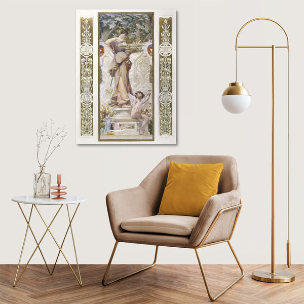 Quadro Stampa su Tela con Telaio in Legno Luc Olivier Merson - Les Refreshissements