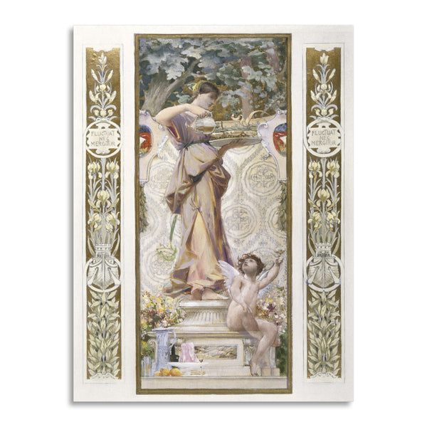 Quadro Stampa su Tela con Telaio in Legno Luc Olivier Merson - Les Refreshissements