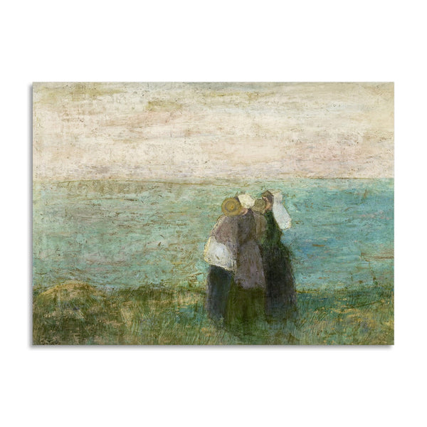 Quadro Stampa su Tela con Telaio in Legno Jan Toorop - Women by the Sea