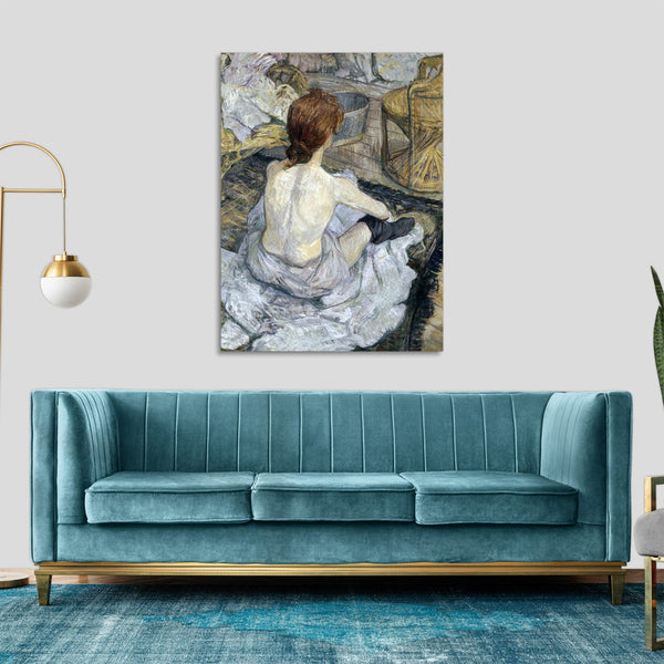 Quadro Stampa su Tela con Telaio in Legno Henri de Toulouse–Lautrec - Rousse