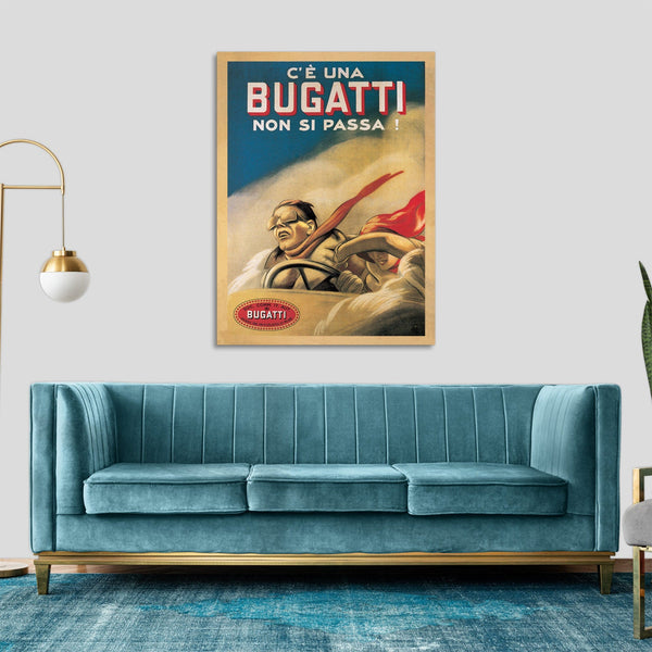 Quadro Stampa su Tela con Telaio in Legno  Marcello Dudovich - Bugatti