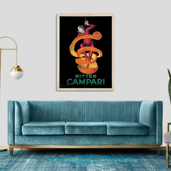 Quadro Stampa su Tela con Telaio in Legno  Leonetto Cappiello - Bitter Campari