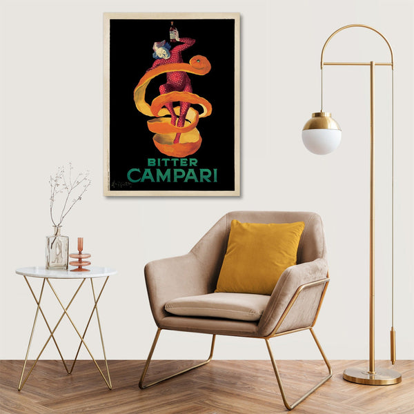 Quadro Stampa su Tela con Telaio in Legno  Leonetto Cappiello - Bitter Campari