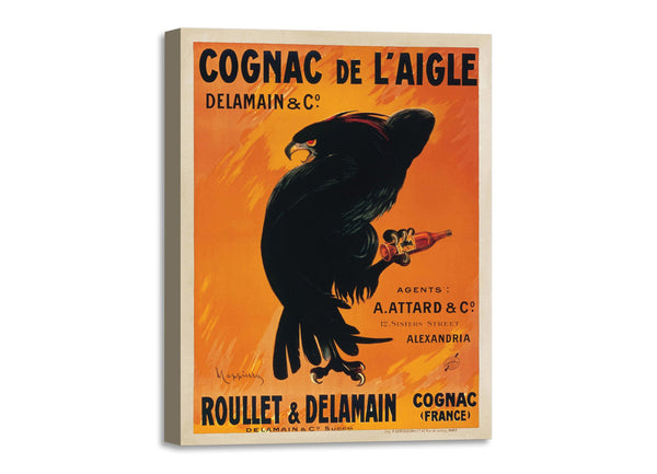 Quadro Stampa su Tela con Telaio in Legno Leonetto Cappiello - Cognac de l’Aigle