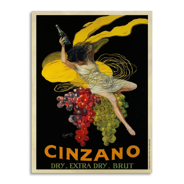 Quadro Stampa su Tela con Telaio in Legno Leonetto Cappiello - Cinzano