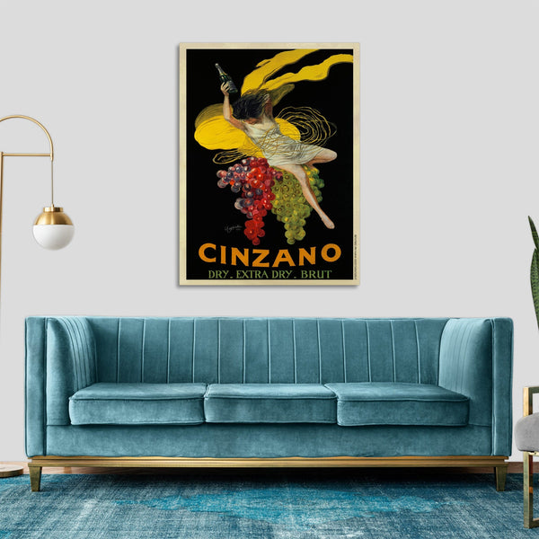Quadro Stampa su Tela con Telaio in Legno Leonetto Cappiello - Cinzano