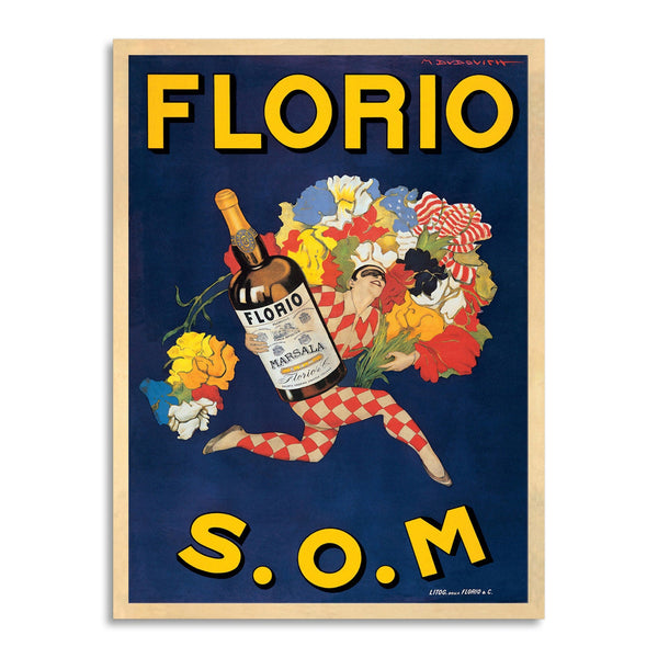 Quadro Stampa su Tela con Telaio in Legno Marcello Dudovich - Florio