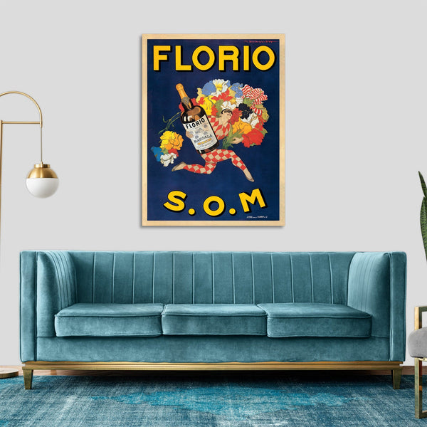 Quadro Stampa su Tela con Telaio in Legno Marcello Dudovich - Florio