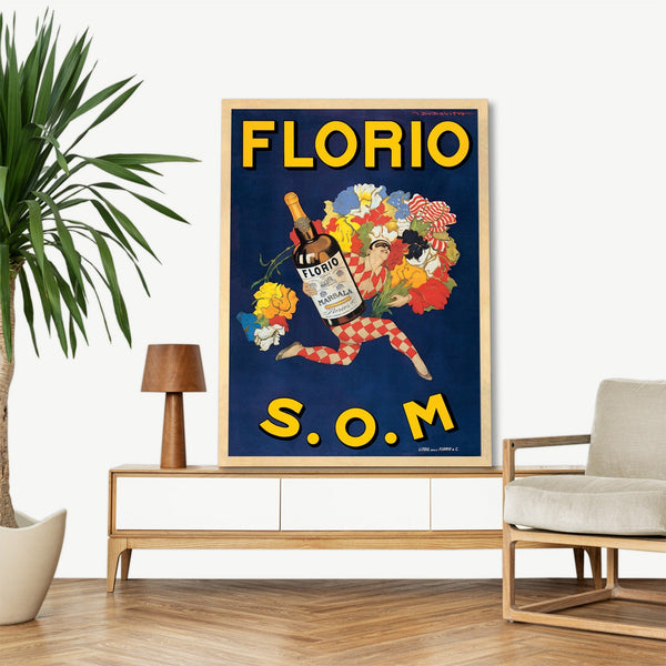 Quadro Stampa su Tela con Telaio in Legno Marcello Dudovich - Florio