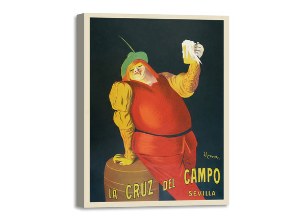 Quadro Stampa su Tela con Telaio in Legno Leonetto Cappiello - La Cruz del Campo beers