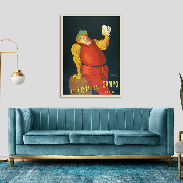Quadro Stampa su Tela con Telaio in Legno Leonetto Cappiello - La Cruz del Campo beers