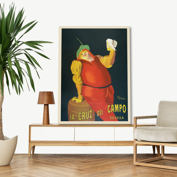 Quadro Stampa su Tela con Telaio in Legno Leonetto Cappiello - La Cruz del Campo beers