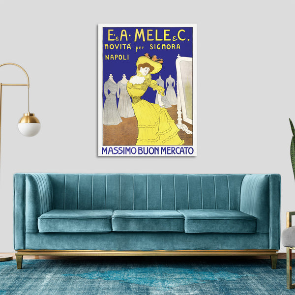 Quadro Stampa su Tela con Telaio in Legno Leonetto Cappiello - novità per signora Napoli