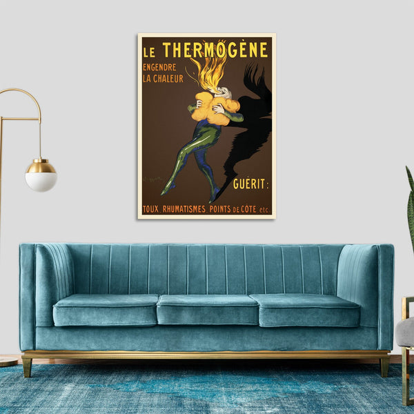 Quadro Stampa su Tela con Telaio in Legno Leonetto Cappiello - Le Thermogène