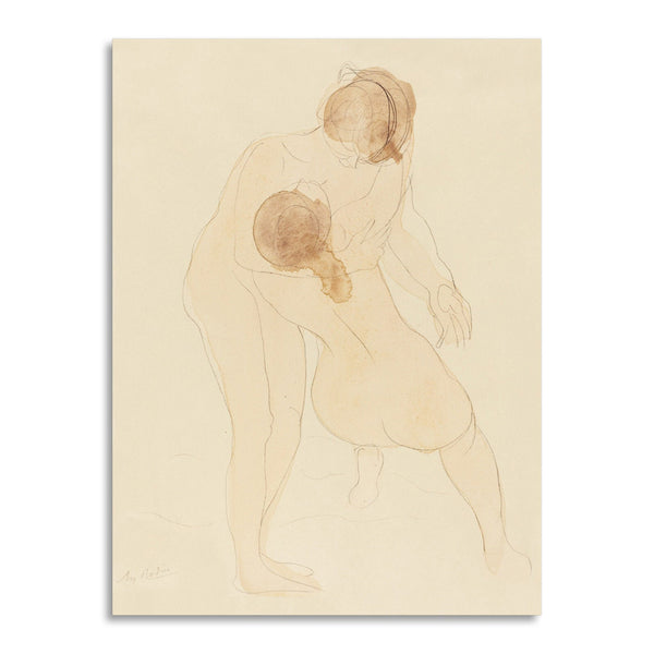 Quadro Stampa su Tela con Telaio in Legno Auguste Rodin - Naked woman