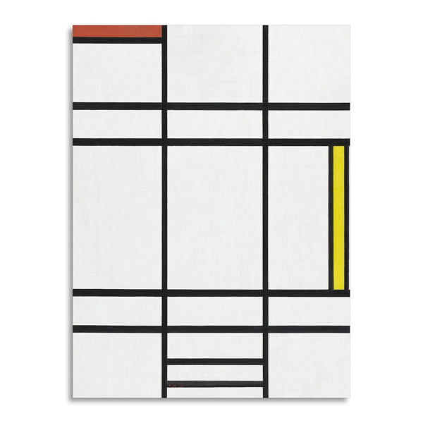Quadro Stampa su Tela con Telaio in Legno Piet Mondrian - Composition in White, Red, and Yellow