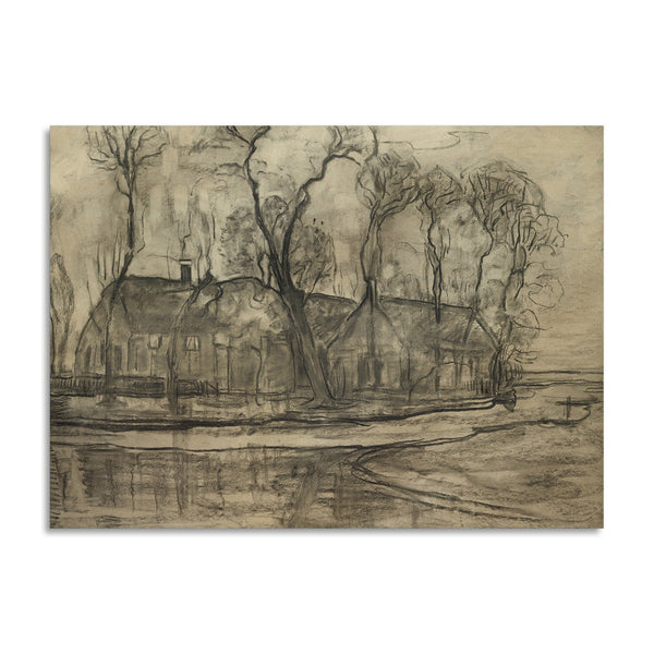 Quadro Stampa su Tela con Telaio in Legno Piet Mondrian - Farm Near Duivendrecht